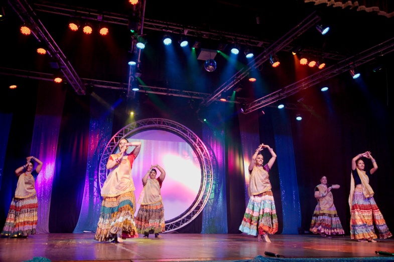 Stage performance from the Ghungroo Dance Academy archive, reproduced in the 2014 Gyaan brochure